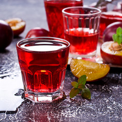 Transparent plum drink
