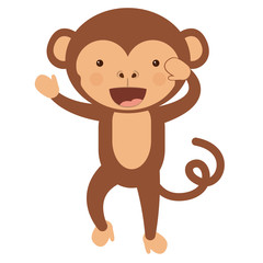 Fototapeta premium funny monkey character isolated icon design, vector illustration graphic 