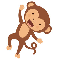 funny monkey character isolated icon design, vector illustration  graphic 