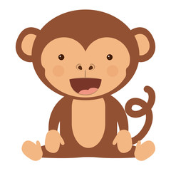 funny monkey character isolated icon design, vector illustration  graphic 