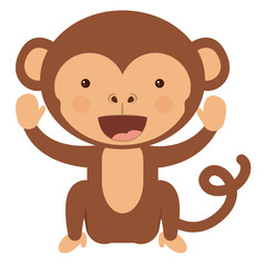 funny monkey character isolated icon design, vector illustration  graphic 