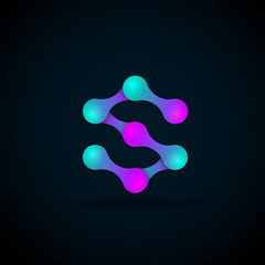 S letter logo icon template.Technology,network,digital,Vector Illustration