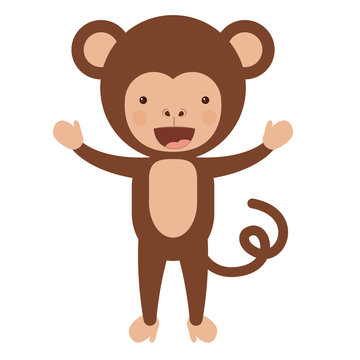 funny monkey character isolated icon design, vector illustration  graphic 