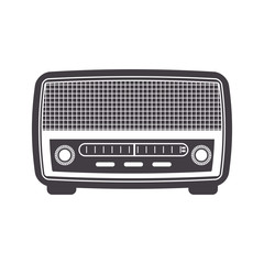 Fototapeta premium radio retro vintage music technology old icon. Isolated and flat illustration. Vector graphic