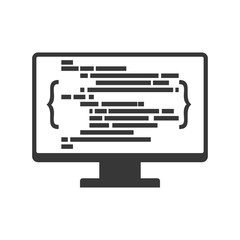 website computer code technology internet icon. Isolated and flat illustration. Vector graphic