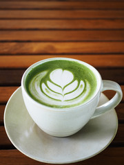 Hot green tea matcha.