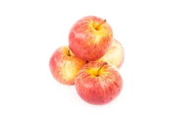 Red apples on white background
