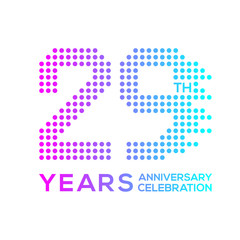 29 years anniversary with a circle,dotted,digital,technology logo