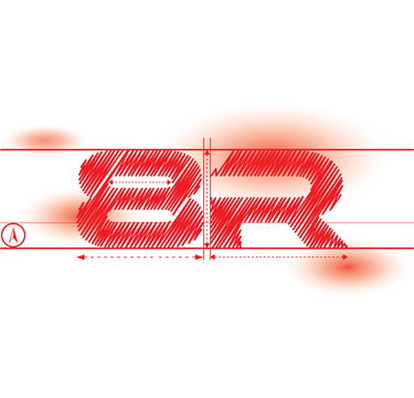 8r redprint font