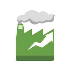 factroy industry arrow green plant icon. Isolated and flat illustration. Vector graphic