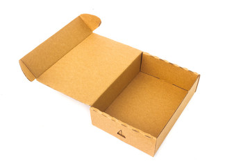 Paper box opened package on white background