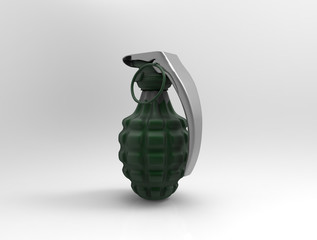 Green granate on background. 3d render.