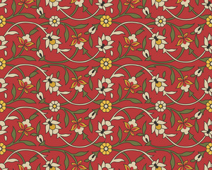 Naklejka premium Antique seamless background image of spiral round nature vine garden flower