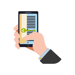 ebook smartphone internet web reading lerning icon. Isolated and flat illustration. Vector graphic