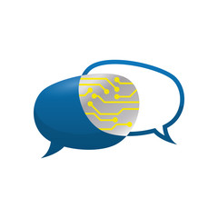 bubble speak message communication icon. Isolated and flat illustration. Vector graphic