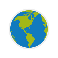 planet world earth sphere icon. Isolated and flat illustration. Vector graphic