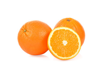 Fresh orange on white background