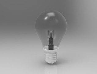 White bulb on background. 3d render.