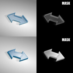 szklana ikona 3D vektor