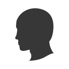 Man male head silhouette avatar person people icon. Isolated and flat illustration. Vector graphic