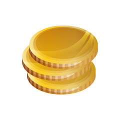 coins money financial item economy icon. Isolated and flat illustration. Vector graphic