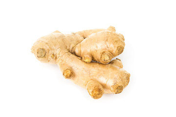 Fresh ginger on white background