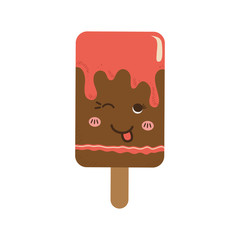 ice cream kawaii dessert cute sweet food icon. Isolated and flat illustration. Vector graphic