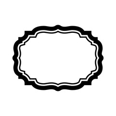 Black frame for picture. Beautiful simple design. Vintage style decorative border isolated on white background. Deco elegant art object. Empty copy space decoration, photo, banner. Vector illustration