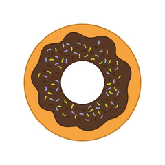 donut dessert cute sweet food icon. Isolated and flat illustration. Vector graphic