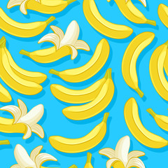Obraz premium Bananas seamless pattern. Tropic fruits background.
