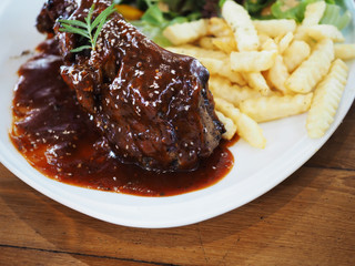 Rib pork steak.