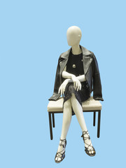 Sitting female mannequin