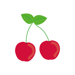 cherry red fruit organic food icon. Isolated and flat illustration. Vector graphic