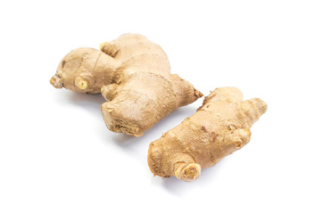 Fresh ginger on white background