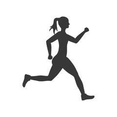 Fototapeta na wymiar sport woman running fitness icon. Isolated and flat illustration. Vector graphic