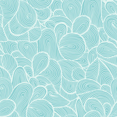Blue wave seamless vector pattern background with abstract ornaments