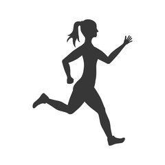 sport woman running fitness icon. Isolated and flat illustration. Vector graphic