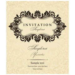 Wedding Invitation cards in an vintage-style gold.