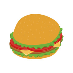 hamburger food menu restaurant icon. Isolated and flat illustration. Vector graphic