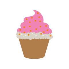 cupcake dessert cute sweet icon. Isolated and flat illustration. Vector graphic