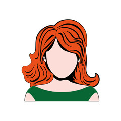woman girl retro hair pop art icon. Isolated and flat illustration. Vector graphic
