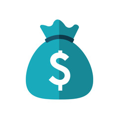 bag money financial item icon. Isolated and flat illustration. Vector graphic