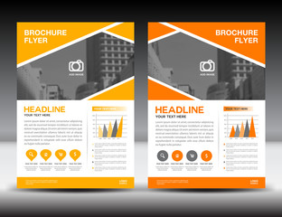 Orange business brochure flyer design layout template in A4 size