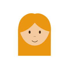 cartoon girl woman female avatar icon. Isolated and flat illustration. Vector graphic