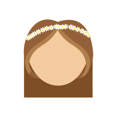 cartoon girl woman female avatar icon. Isolated and flat illustration. Vector graphic