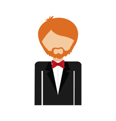 cartoon suit businessman man male avatar person icon. Isolated and flat illustration. Vector graphic