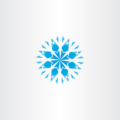 abstract blue snowflake vector icon symbol element