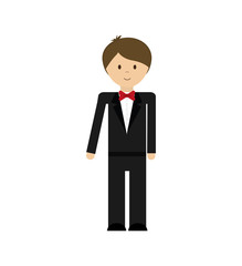 cartoon suit businessman man male avatar person icon. Isolated and flat illustration. Vector graphic