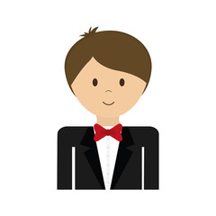 cartoon suit businessman man male avatar person icon. Isolated and flat illustration. Vector graphic