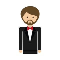 cartoon suit businessman man male avatar person icon. Isolated and flat illustration. Vector graphic